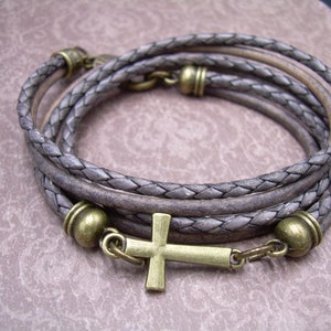 Womens Cross Bracelet Womens Leather Bracelets Bronze - Etsy