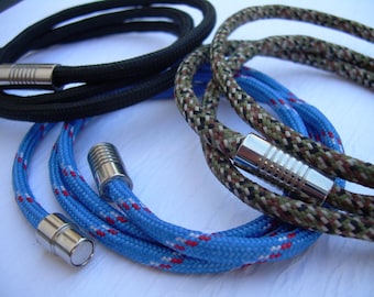 Paracord Bracelet, Mens Leather Bracelet, Vegan Bracelet, Stainless Steel Magnetic Clasp, Triple Wrap Bracelet