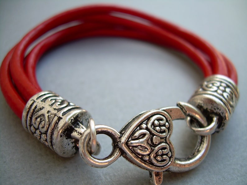 Keychains for Women Red Leather Bracelet Valet Keychain Key Etsy
