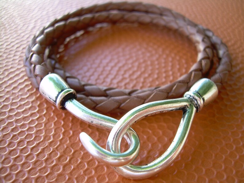 Mens Leather Wrap Bracelets Womens Leather Hook Clasp Etsy