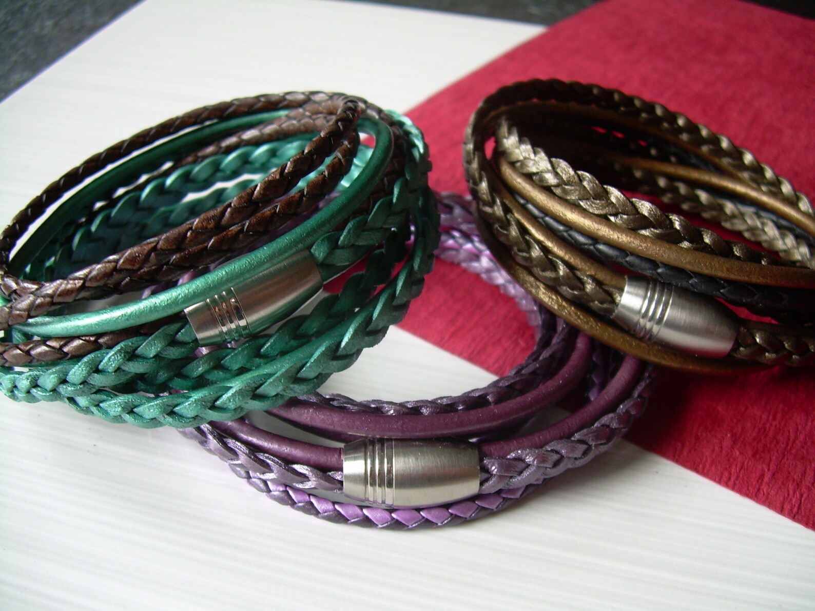 Leather Bracelets for Women Womens Leather Bracelets Men's Etsy