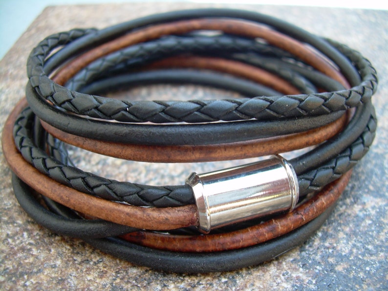 Leather Wrap Bracelet Mens Bracelets Leather Mens Leather - Etsy