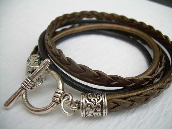 Amazon.com: HZMAN 2Pcs Handmade Braided Leather Bracelet for Men Women  Bohemian Ethnic Tribal Multilayer Hemp Rope Wristbands Wrap Cuff Bracelet:  Clothing, Shoes & Jewelry