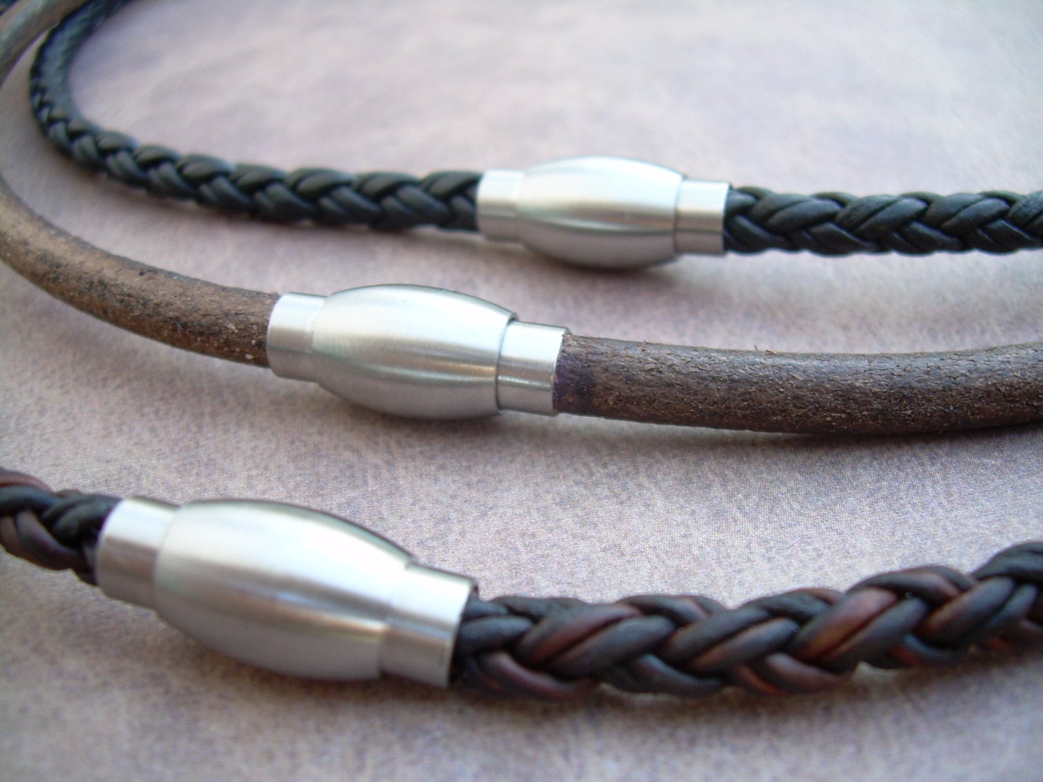 Mens Leather Necklace Leather Necklace Necklace With Etsy