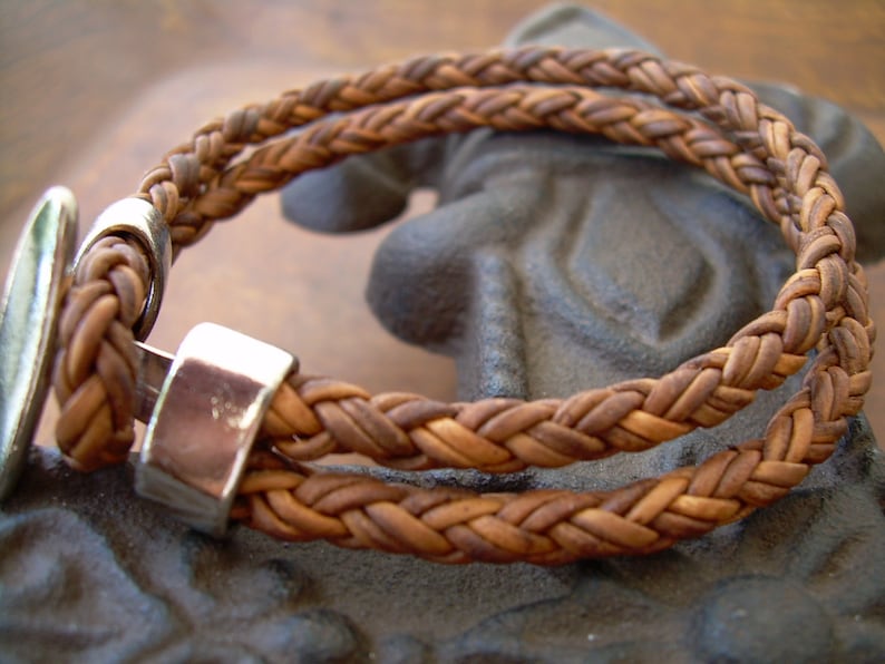 Mens Bracelets Leather Mens Leather Bracelet Natural Braided - Etsy