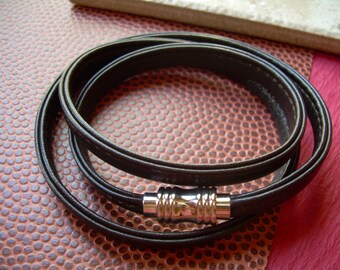 Leather Wrap Bracelet , Mens Leather Bracelets,  Mens Bracelet Leather, Womens Leather Wrap Bracelet, Flat Stitched Nappa Bracelet,