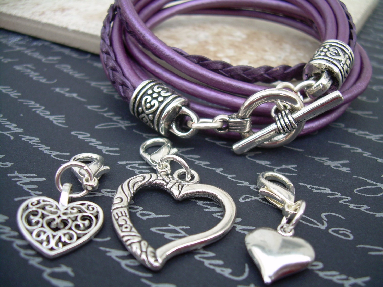 ブレスレット Wavy Heart Leather Cord Bracelet #5959 il_fullxfull.414288375_ttoo.jpg