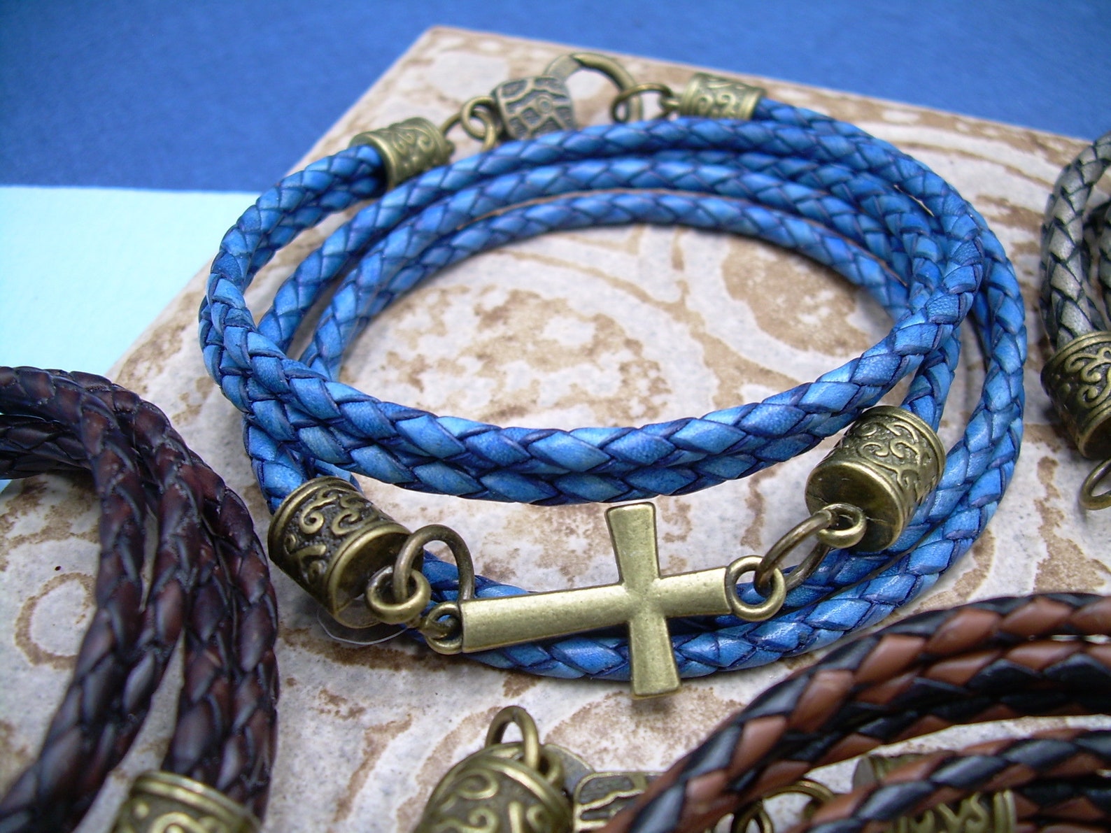 Cross Bracelet Mens Cross Bracelet Mens Leather Bracelet Etsy