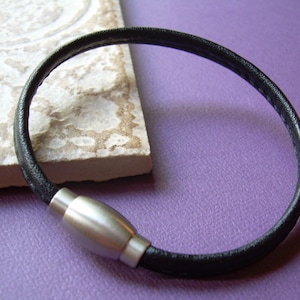 Nappa Leather Bracelet with a Stainless Steel Magnetic Clasp, Mens Bracelet, Leather Bracelet, Womens Bracelet, For Him, Mens Jewelry,