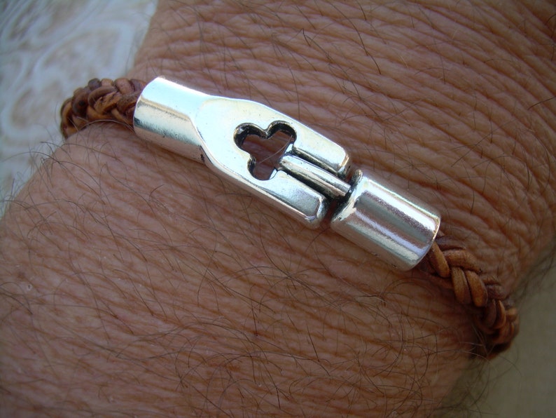 Custom Sized Mens Leather Bracelets, Mens Braided Bracelet, Leather Wristband, Mens Bracelets Leather, Mens Jewelry, Mens Bracelet, image 4