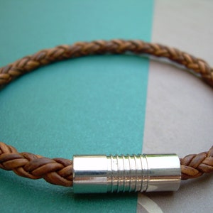 Leather Bracelets for Men,  Braided Leather Bracelet with Stainless Steel Magnetic Clasp, Mens Bracelets Leather, Womens Leather Bracelet