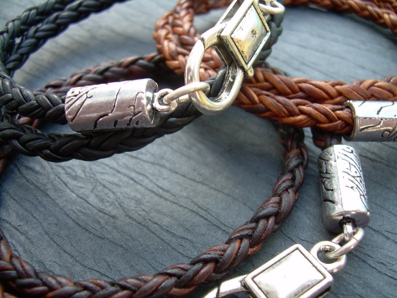 Mens Bracelets Leather Mens Leather Bracelet Double Wrap Etsy
