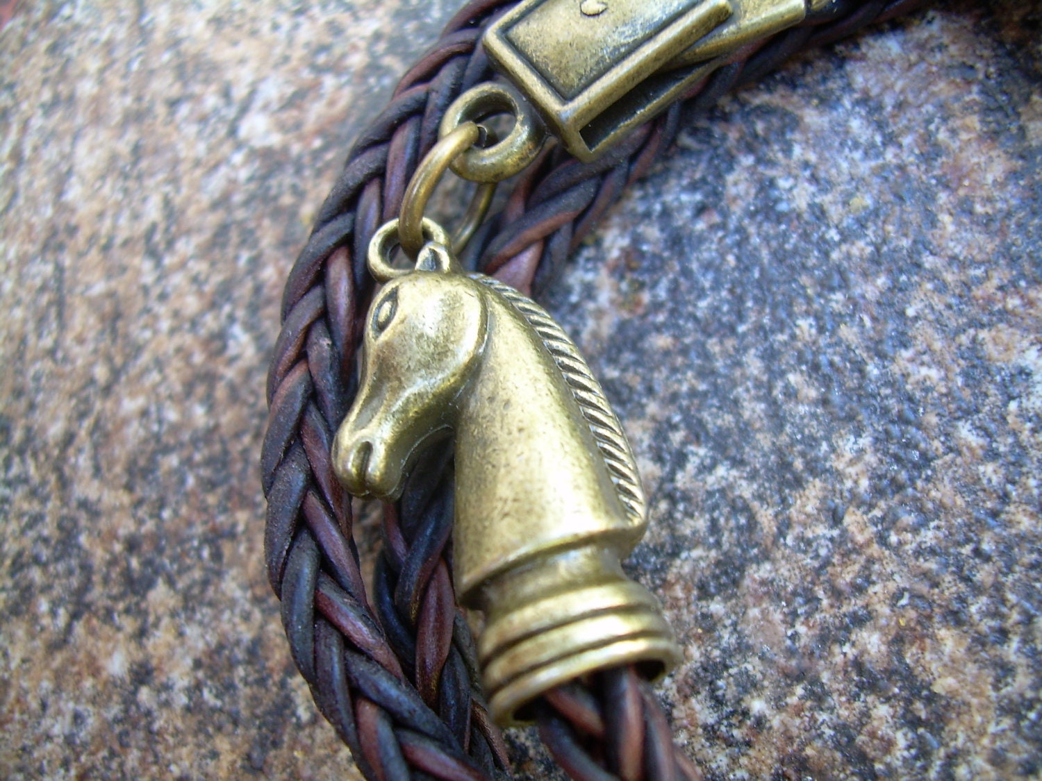 Leather Wrap Bracelet with Bronze Toned Horse Head End Caps Etsy