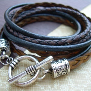 Leather Wrap Bracelets, Mens Leather Bracelet, Mens Bracelets Leather, Womens Wrap Bracelets,  Womens Triple Wrap Bracelet