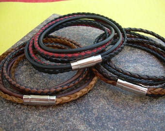 Leather Bracelet for Men, Mens Wrap Bracelet, Mens Bracelet, Mens Leather Bracelets,  Mens Bracelets Leather, Magnetic Leather Bracelet