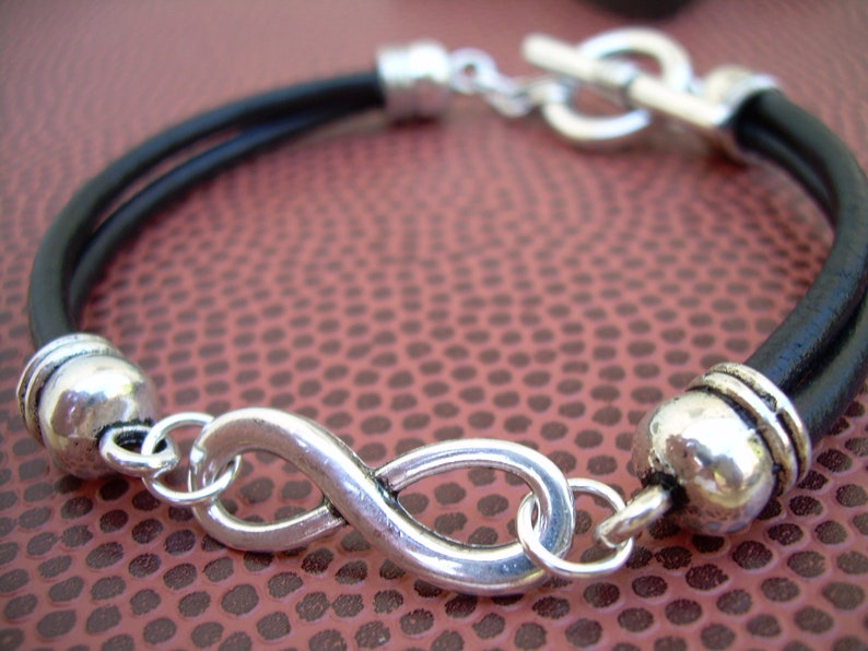 Infinity Bracelet Mens Infinity Bracelet Black Infinity Etsy