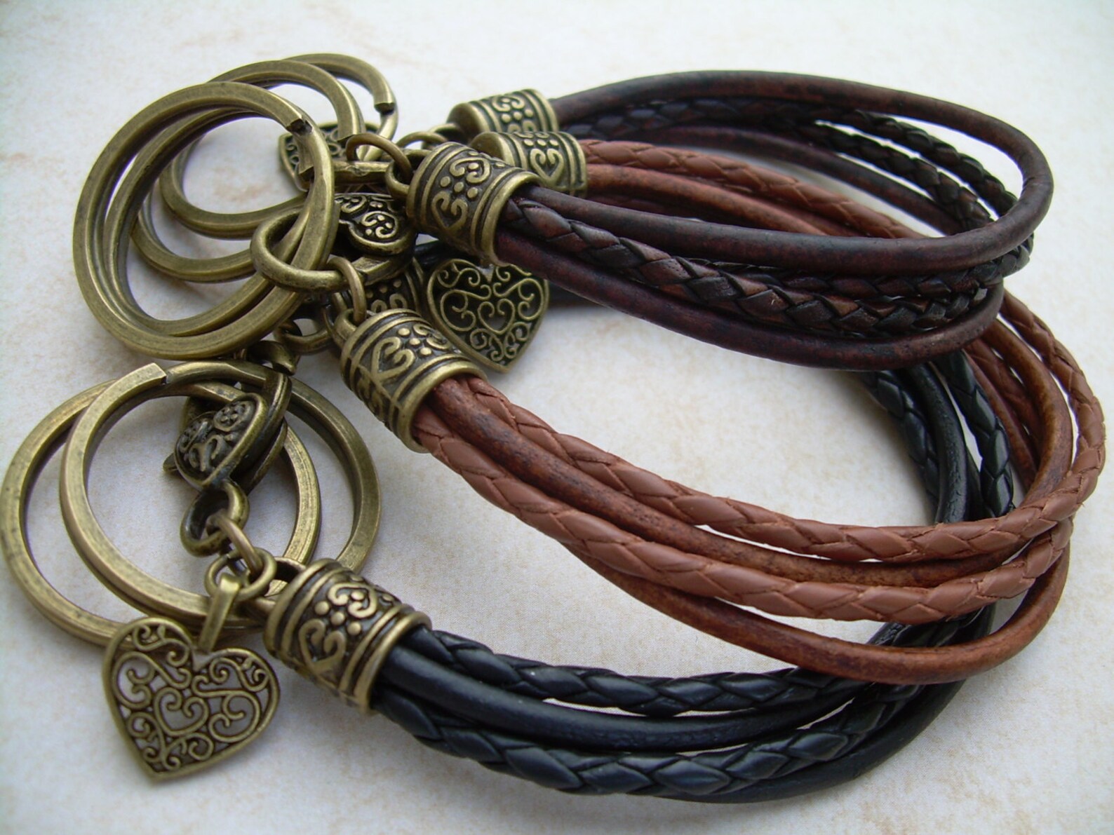 Womens Leather Bracelet and Valet Keychain Key Chain Womens Etsy