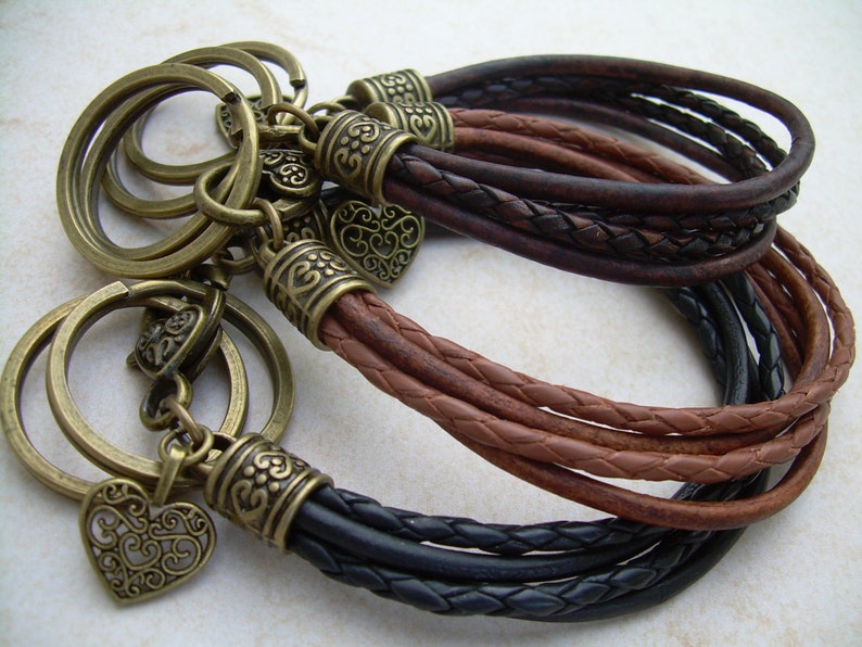 Womens Leather Bracelet and Valet Keychain Key Chain Womens Etsy