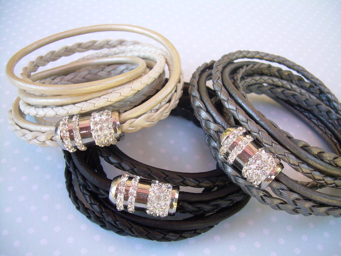 Lea Leather Three Wrap Bracelet Natural main image 1