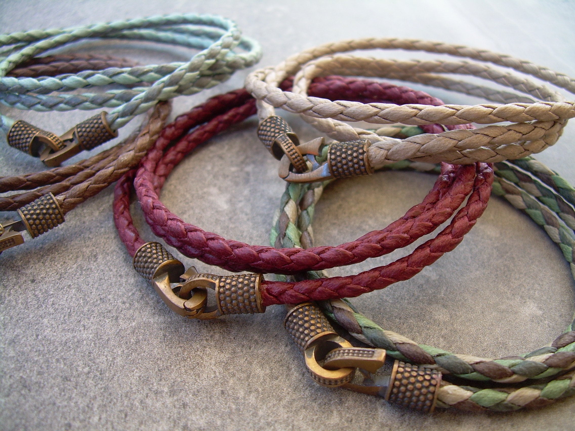 Vegan Bracelet Braided Vegan Leather Wrap Bracelet with Etsy