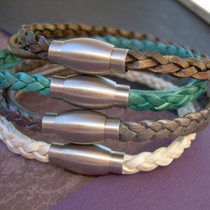 Custom Sized Leather Bracelets for Women, Leather Bracelets, Mens Bracelets Leather, Magnetic Clasp Bracelet, Leather Bracelets for Men,