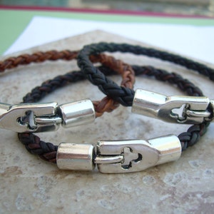 Braided Leather Bracelet for Men: Custom Sized Wristband