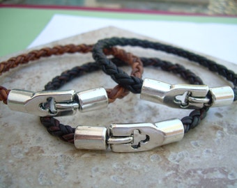 Bracciale in pelle intrecciata per uomo: bracciale personalizzato