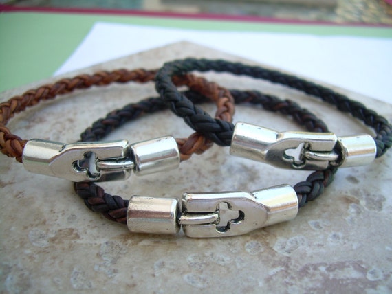 mens leather tie up bracelet