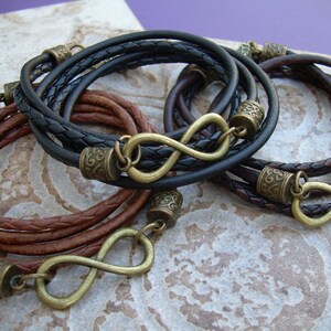 Damen Lederarmband, Herren Lederarmband, Infinity Armband, Paare Geschenk, Lederarmbänder, Geburtstagsgeschenk