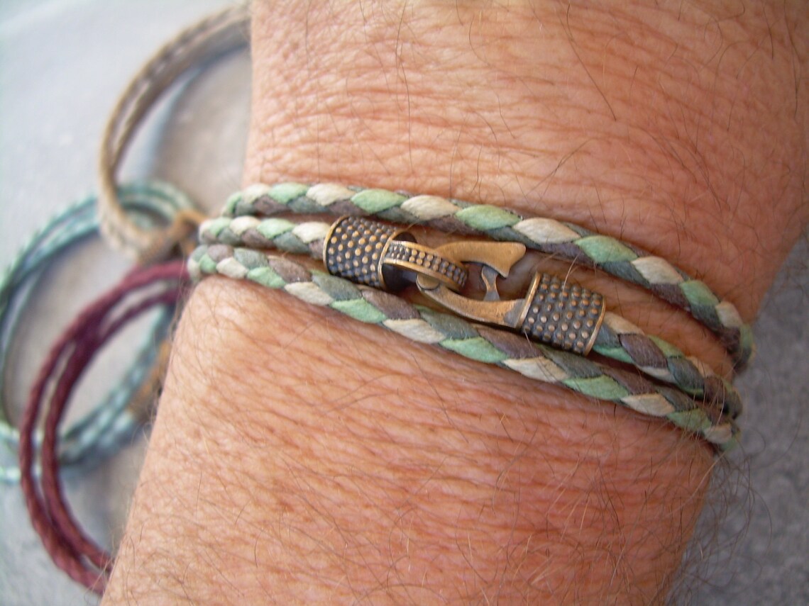 Vegan Bracelets Mens Leather Bracelets Mens Braided Vegan Etsy