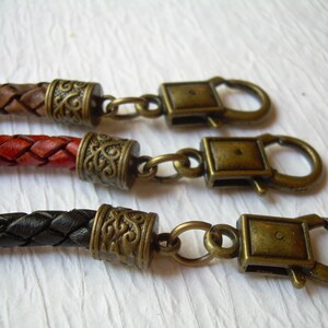 Braided Leather Necklace: Triquetra Pendant Celtic Bronze Choker image 4