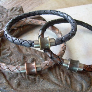 Braided Leather Bracelet, Mens Leather Bracelet, Mens Leather Jewelry, Leather Bracelet for Him, Magnetic Clasp Bracelet
