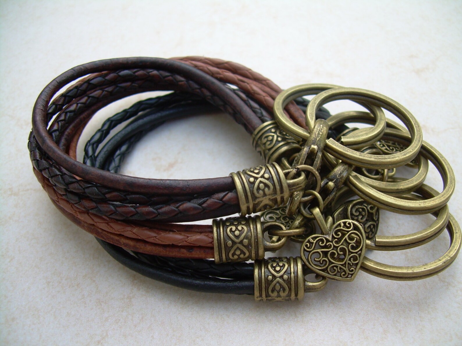 Womens Leather Bracelet and Valet Keychain Key Chain Womens Etsy