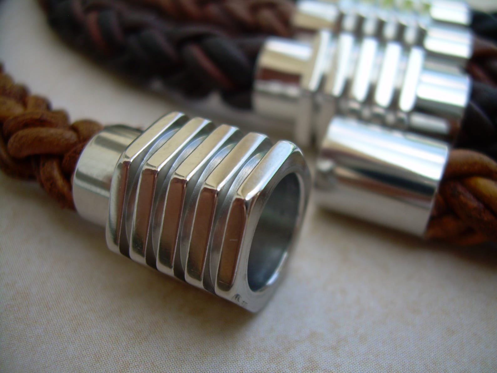 Mens Leather Necklace Men's Necklaces Braided Leather Etsy