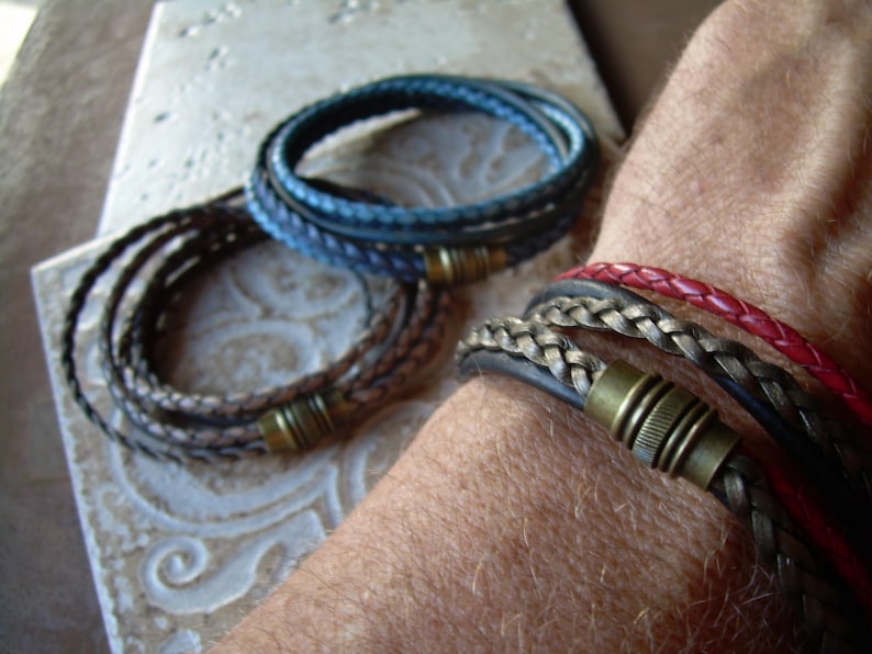 Mens Bracelets, Mens Leather Bracelets, Mens Bracelets Leather, Bracelet with Magnetic Clasp, Magnetic Bracelet, image 2