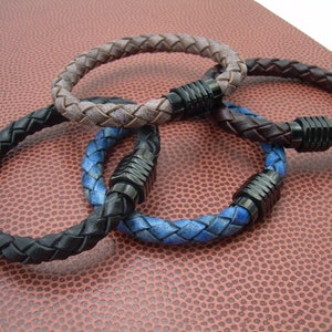 Thick Leather Bracelet, Bolo Braided Leather Bracelet, Mens Braided Bracelet, Black Clasp Bracelet, Magnetic Bracelet, Masculine Bracelet