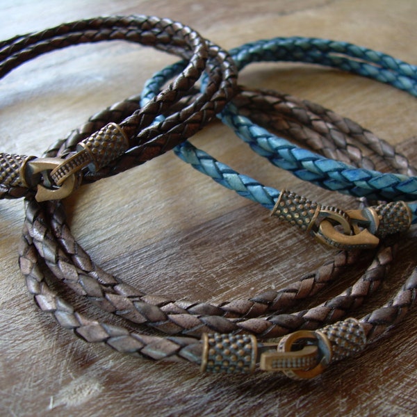 Thin Leather Bracelet, Mens Leather Bracelets, Mens Bracelets Leather, Leather Wrap Bracelets, Braided Leather Wrap Bracelet