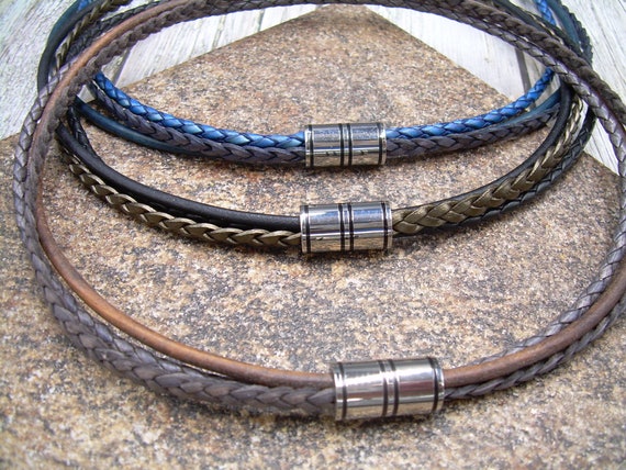 Etsy mens leather necklace deals