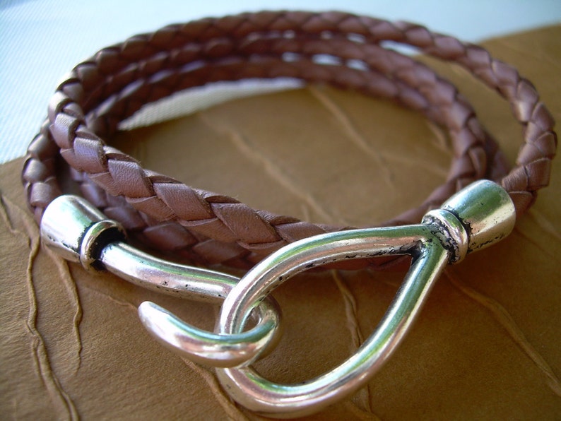 Mens Leather Wrap Bracelets Womens Leather Hook Clasp Etsy