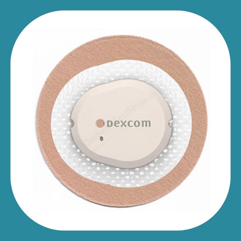 May include: A beige and white round medical device with the text "dexcom" printed on it.