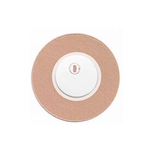 Pu&ograve; includere: Un cerotto rotondo beige con un centro trasparente e un piccolo foro al centro.