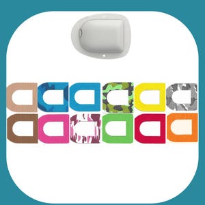 Puede incluir: Un conjunto de 12 parches adhesivos coloridos y estampados para un dispositivo. Los parches son de varios colores, incluyendo marrón, azul, verde, amarillo, gris, rosa, rojo y naranja. Algunos parches tienen patrones de camuflaje.