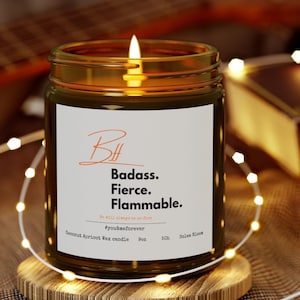 Bff Badass Scented Candles - Fierce Coconut Apricot Wax | Unique Home Decor, soulmate candle, Gift for Her, Self-Care, Aromatherapy