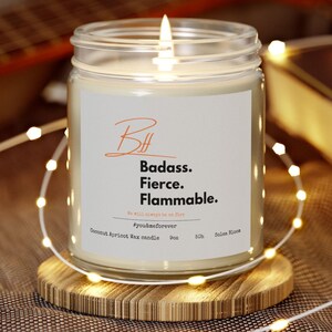 Badass Scented Candles - Fierce Coconut Apricot Wax | Unique Home Decor, Gift for Her, Self-Care, Relaxation, Aromatherapy