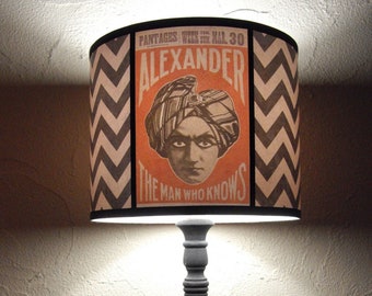 Psychic Reading chevron lamp shade lampshade - Victorian lamp shade, divination, unique lighting, bohemian decor, fortune teller, occult