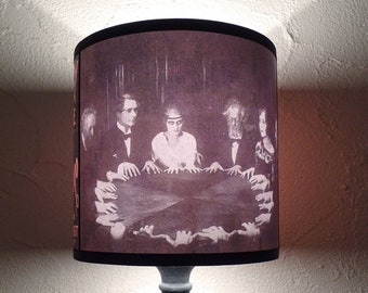 Occult spiritualism lampshade -  spooky Halloween lamp shade, lighting, spirits, witchcraft, Ouija, Gothic home decor,spirit board,palmistry