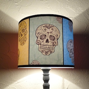 Rainbow Sugar Skulls Lamp Shade Lampshade - SPOOKY SHADES, skull lamp shade, sugar skull decor, calavera, Day of the Dead,mexican decor,boho