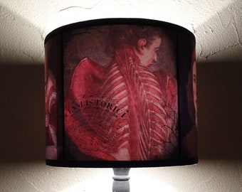 Dark decor anatomy drum Lampshade - Creepy Halloween Decor, unique lamp shade, oddities and curiosities, Gothic decor, lighting, Medical art