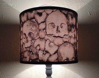 Gothic Home decor Skull lamp shade lampshade Paris Catacombs - lighting, victorian gothic, skulls, dark art, graveyard, drum lampshade, dark