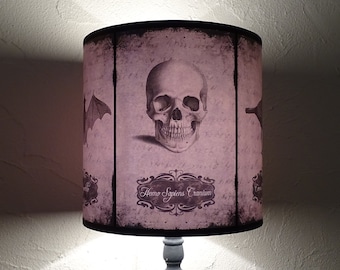 Skull lamp shade lampshade Halloween Curiosities - skull lamp, cabinet of curiosities, Halloween decor,Gothic home decor, witch decor, wicca